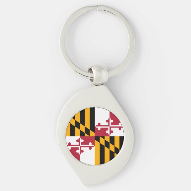 Porte-clés Drapeau coloré de l'État du Maryland (Devant)