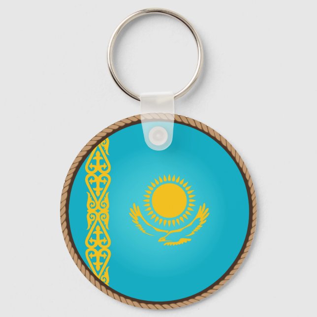 Porte-clés Drapeau cool du Kazakhstan (Recto)