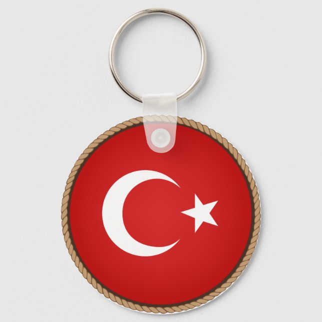 Porte-clés Drapeau cool Turquie (Recto)
