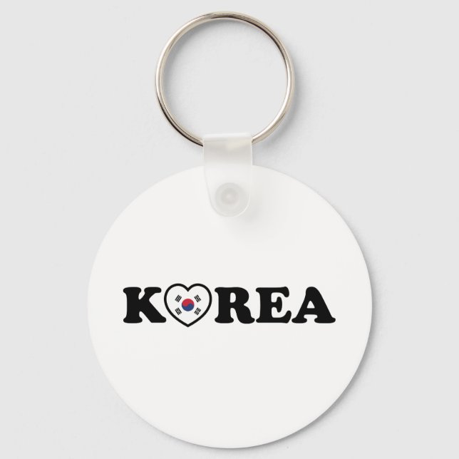 Porte-clés Drapeau coréen Love Heart (Recto)