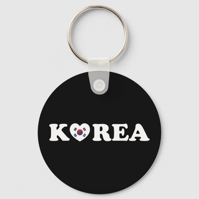 Porte-clés Drapeau coréen Love Heart (Recto)