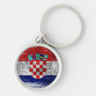 Porte-clés Drapeau croate éraillé et porté