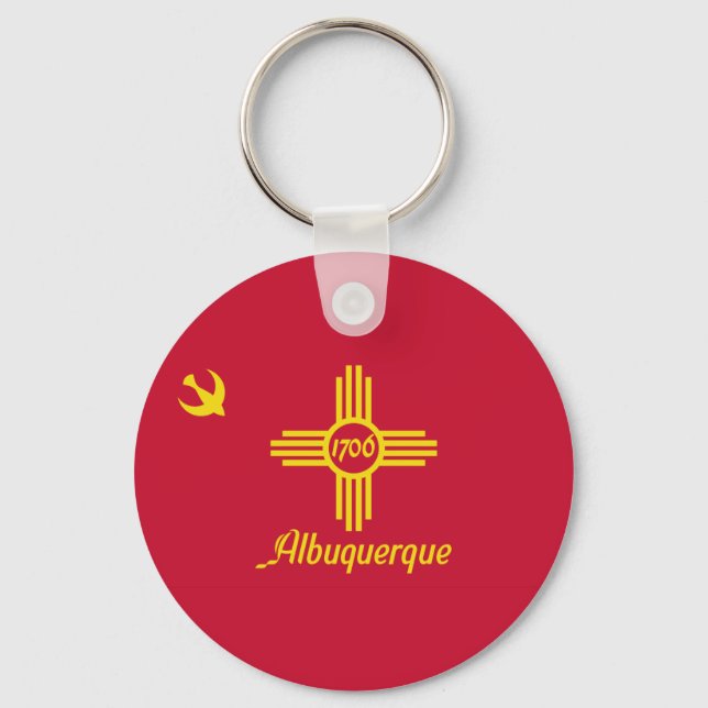 Porte-clés drapeau d'Albuquerque, Nouveau-Mexique (Recto)