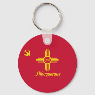Porte-clés Drapeau d'Albuquerque, Nouveau-Mexique Porte - clé
