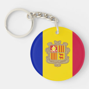 Porte-clés Drapeau d'Andorre patriotique