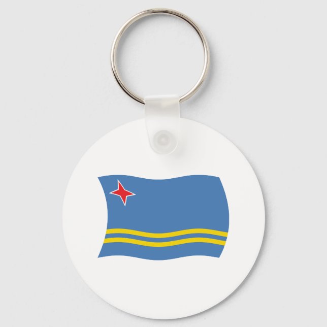 Porte-clés Drapeau d'Aruba (Recto)
