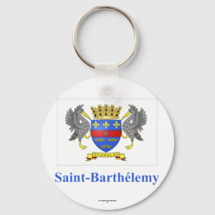 Porte-clés Drapeau de Barthelemy de saint avec le nom en