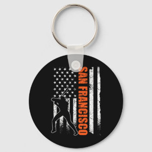 Porte-clés Drapeau de baseball de San Francisco Usa Vintage P