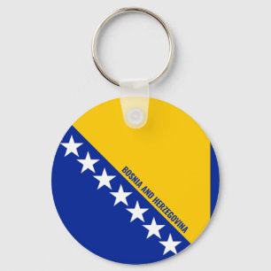 Porte-clés Drapeau de Bosnie-Herzégovine Charme patriotique