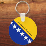 Porte-clés Drapeau de Bosnie-Herzégovine, patriotes / sports<br><div class="desc">Porte - clé : Bosnie-Herzégovine & drapeau - amour mon pays,  voyage,  cadeaux de vacances,  patriotes / fans de sports</div>