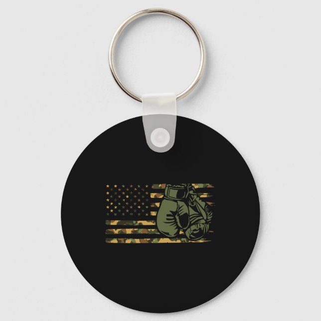 Porte-clés Drapeau De Boxe De Camo Usa Pour Boxer - Boîte À D (Recto)