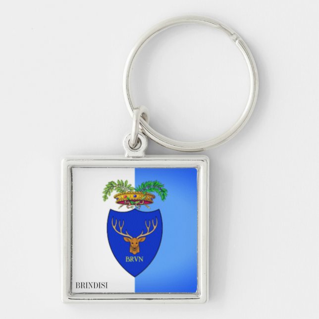 Porte-clés Drapeau de Brindisi, Italie (Devant)