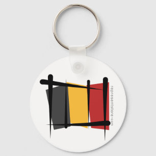 Porte-clés Drapeau de brosse de la Belgique