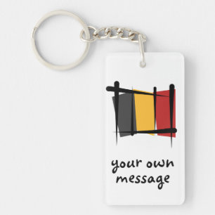 Porte-clés Drapeau de brosse de la Belgique