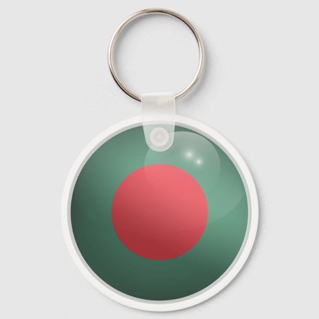 Porte-clés Drapeau de cercle brillant du Bangladesh (Recto)