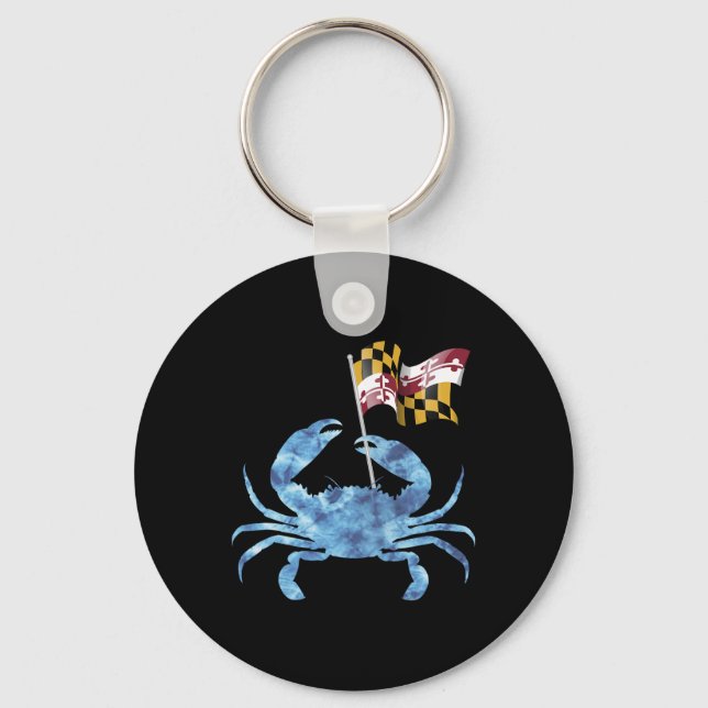 Porte-clés Drapeau de crabe bleu du Maryland Vacances en fami (Recto)
