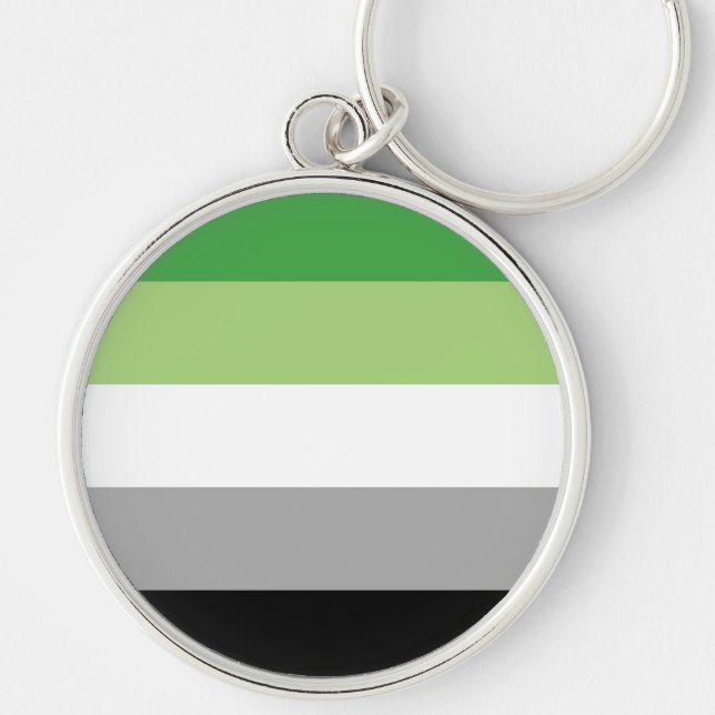 Porte-clés Drapeau de fierté aromantique LGBTQ (Devant)