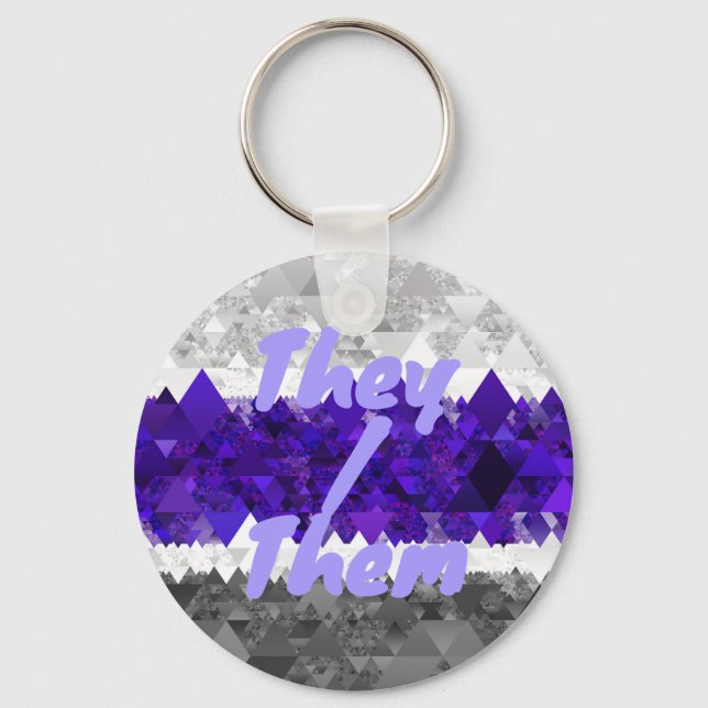 Porte-clés Drapeau de fierté Boho Géométrique Mod Rétro Greyg (Recto)