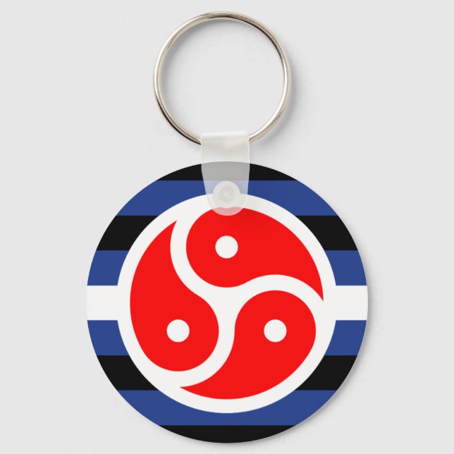 Porte-clés Drapeau de fierté de pratique en cuir (Recto)