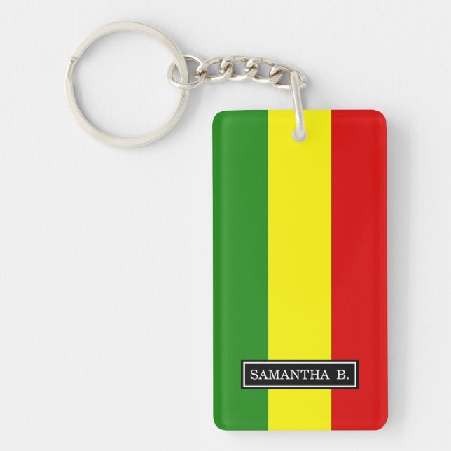 Porte-clés Drapeau de fierté de Rastafarian (Devant)