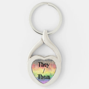 Porte-clés Drapeau de fierté gay arc-en-ciel coloré à carreau