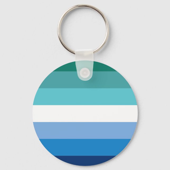 Porte-clés Drapeau de fierté gay masculin (Azur) (Recto)