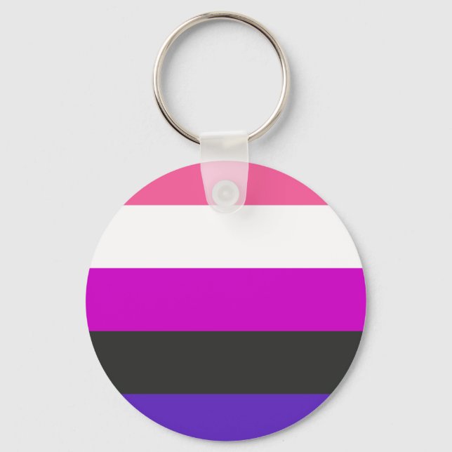 Porte-clés Drapeau de fierté genderfluid (Recto)