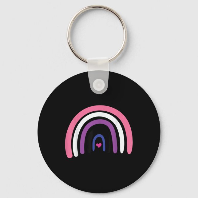 Porte-clés Drapeau de fierté genderfluid bohème arc-en-ciel _ (Recto)