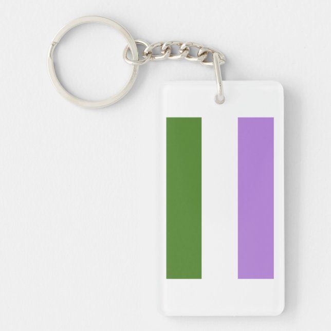 Porte-clés Drapeau de fierté genderqueer (Devant)