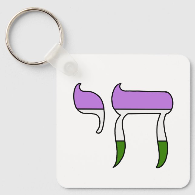 Porte-clés Drapeau de fierté genderqueer Chai  (Recto)