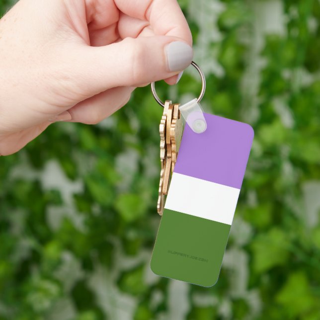 Porte-clés Drapeau de fierté genderqueer de SlipperyJoe lavan (main)