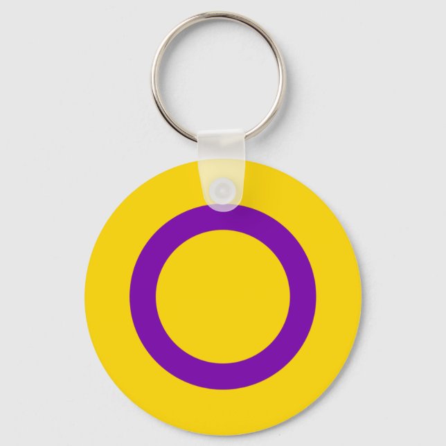 Porte-clés Drapeau de fierté intersexe (Recto)