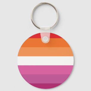 Porte-clés Drapeau de fierté lesbienne (Coucher de soleil)