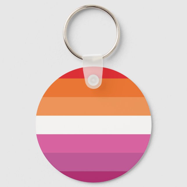 Porte-clés Drapeau de fierté lesbienne (Coucher de soleil) (Recto)
