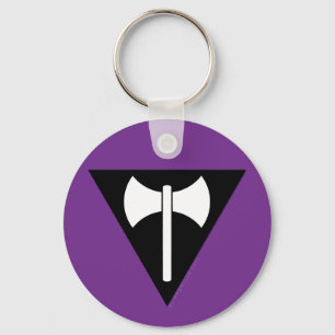 Porte-clés Drapeau de fierté lesbienne Labrys hache triangl d