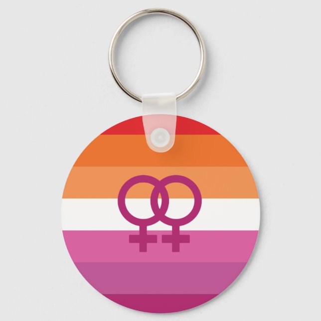 Porte-clés Drapeau de fierté lesbienne WLW (Coucher de soleil (Recto)
