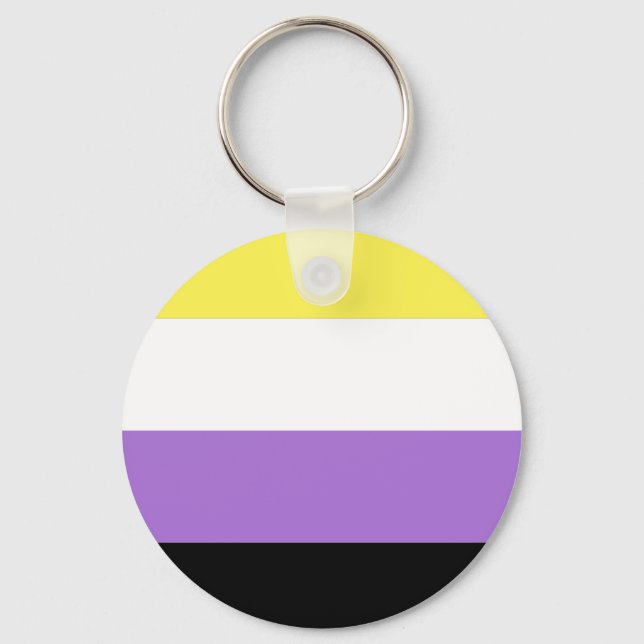 Porte-clés Drapeau de fierté non binaire (Recto)