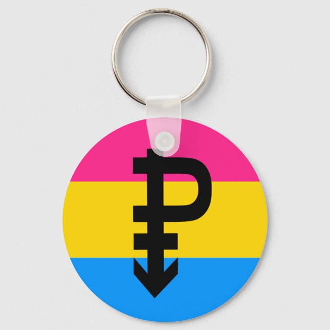 Porte-clés Drapeau de fierté pansexuelle (Recto)