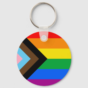 Porte-clés Drapeau de fierté progressiste LGBTQ+