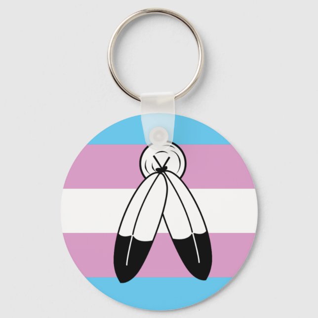 Porte-clés Drapeau de fierté trans bispirituel (Recto)