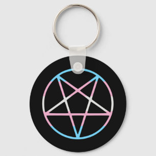 Porte-clés drapeau de fierté trans gay pentagramme transgenre