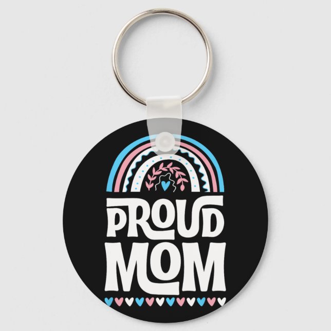 Porte-clés Drapeau de fierté transgenre de maman Fête des mèr (Recto)