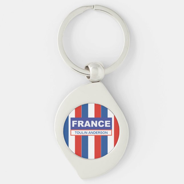 Porte-clés Drapeau de France personnalisé (Devant)