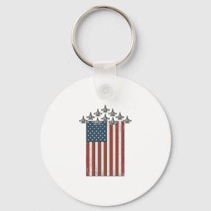 Porte-clés Drapeau de jet de combattant patriotique dessin de