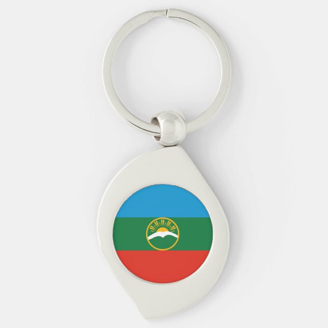 Porte-clés Drapeau de Karatchaïevo-Tcherkessie (Devant)