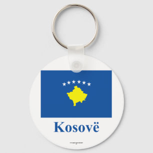 Porte-clés Drapeau de Kosovo avec le nom dans l'Albanais