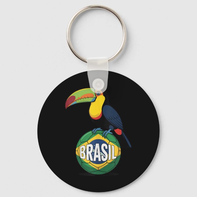 Porte-clés Drapeau de la fierté du Brésil Toucan de Brasil Ba (Recto)