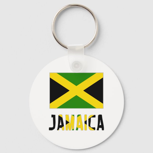 Porte-clés Drapeau de la Jamaïque & Mot (Recto)
