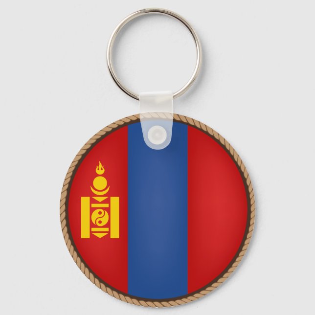 Porte-clés Drapeau de la Mongolie cool (Recto)