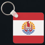 Porte-clés Drapeau de la Polynésie française<br><div class="desc">Drapeau patriotique de la Polynésie française</div>